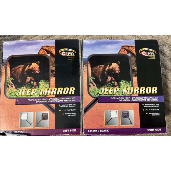 Right and Left Jeep Wrangler side mirrors 1997 - present CIPA 44800, 44801 OE - Picture 1 of 6